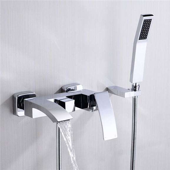 Delphi Water Fall Bath Tub Faucet & Handheld Shower with Hot and Cold Mixer